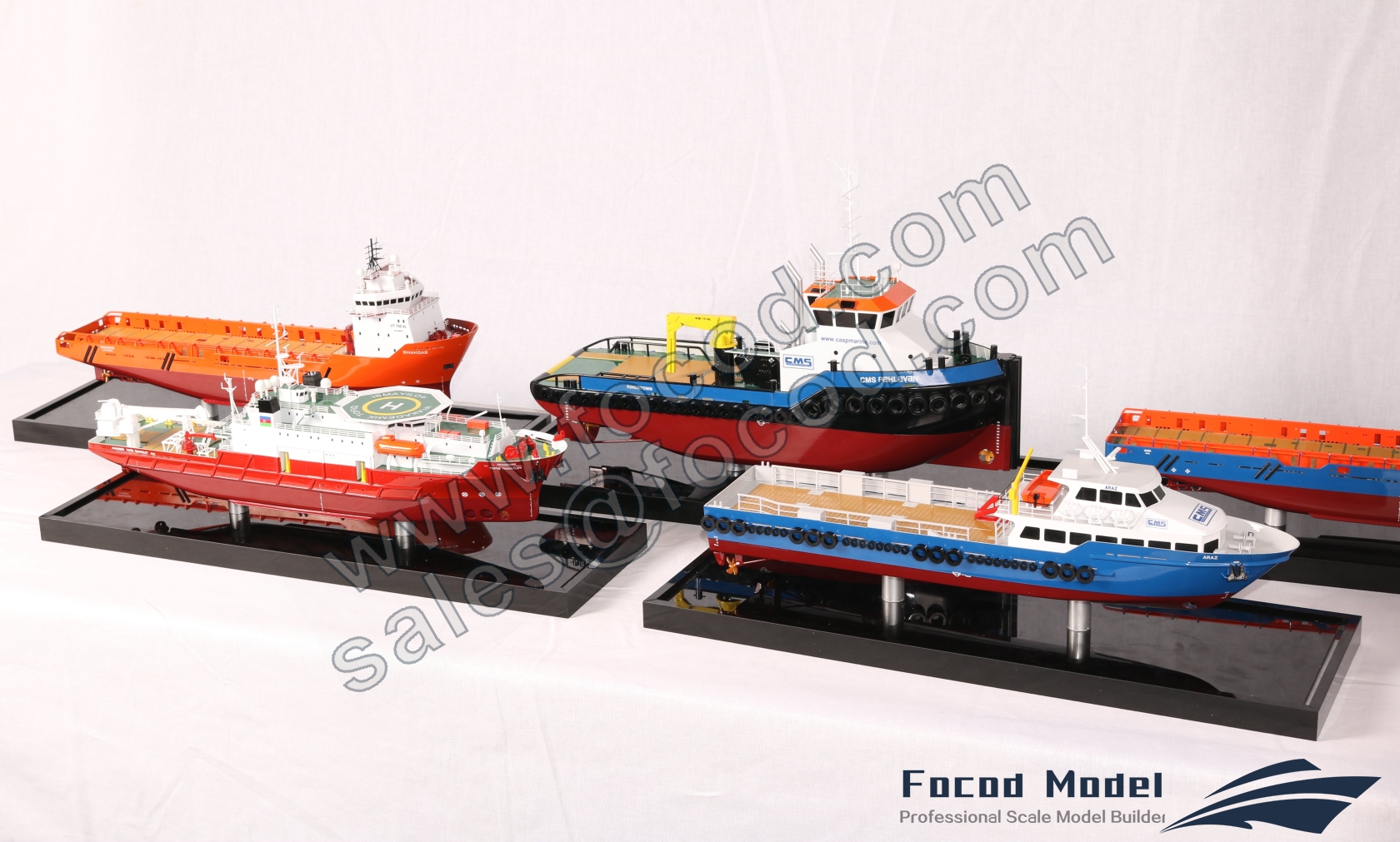 customized model of five 40cm ship models